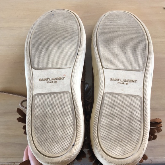 Saint Laurent Suede Fringe Sneakers, Gently Used - Picture 4 of 6